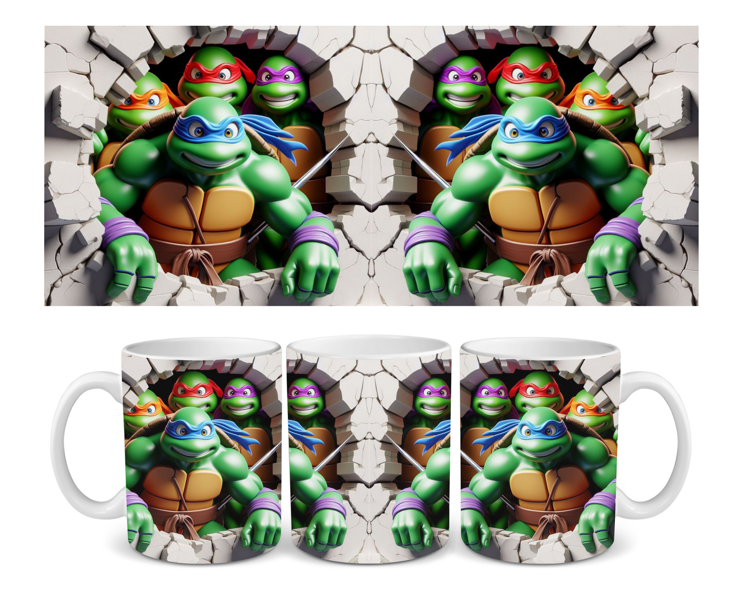 TMNT Wall Break Ceramic Mug
