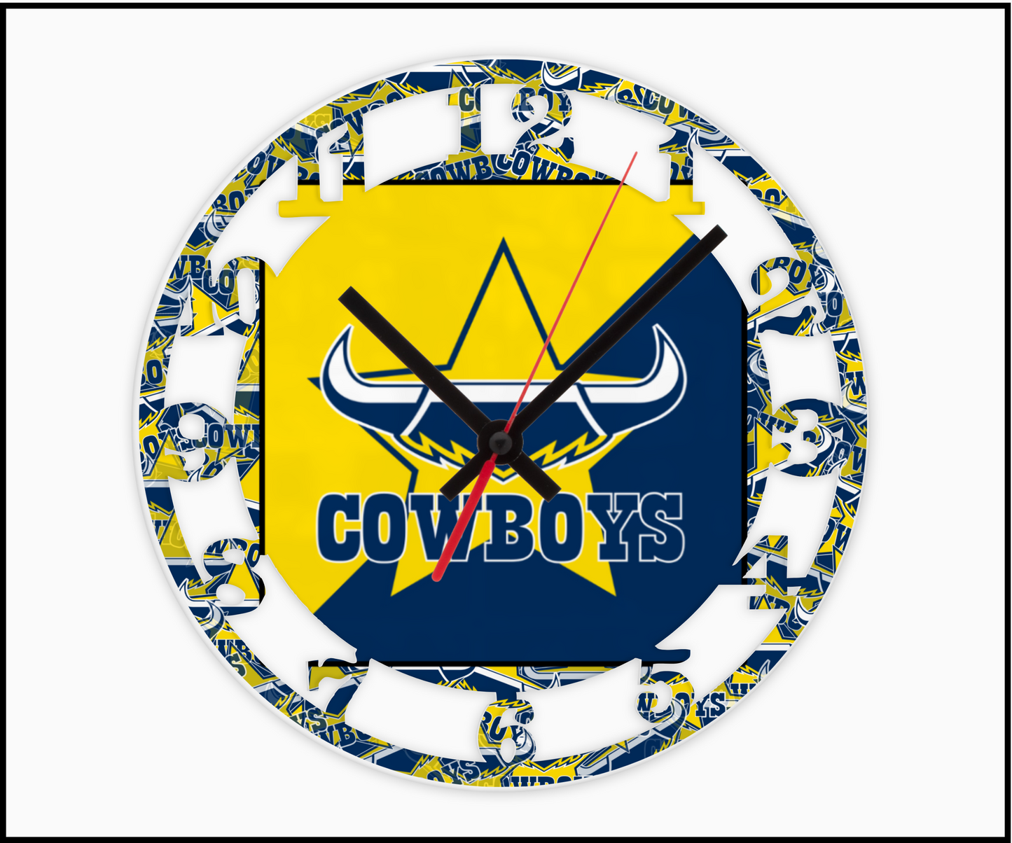 North Queensland Cowboys 3D Numbered Clock (004)