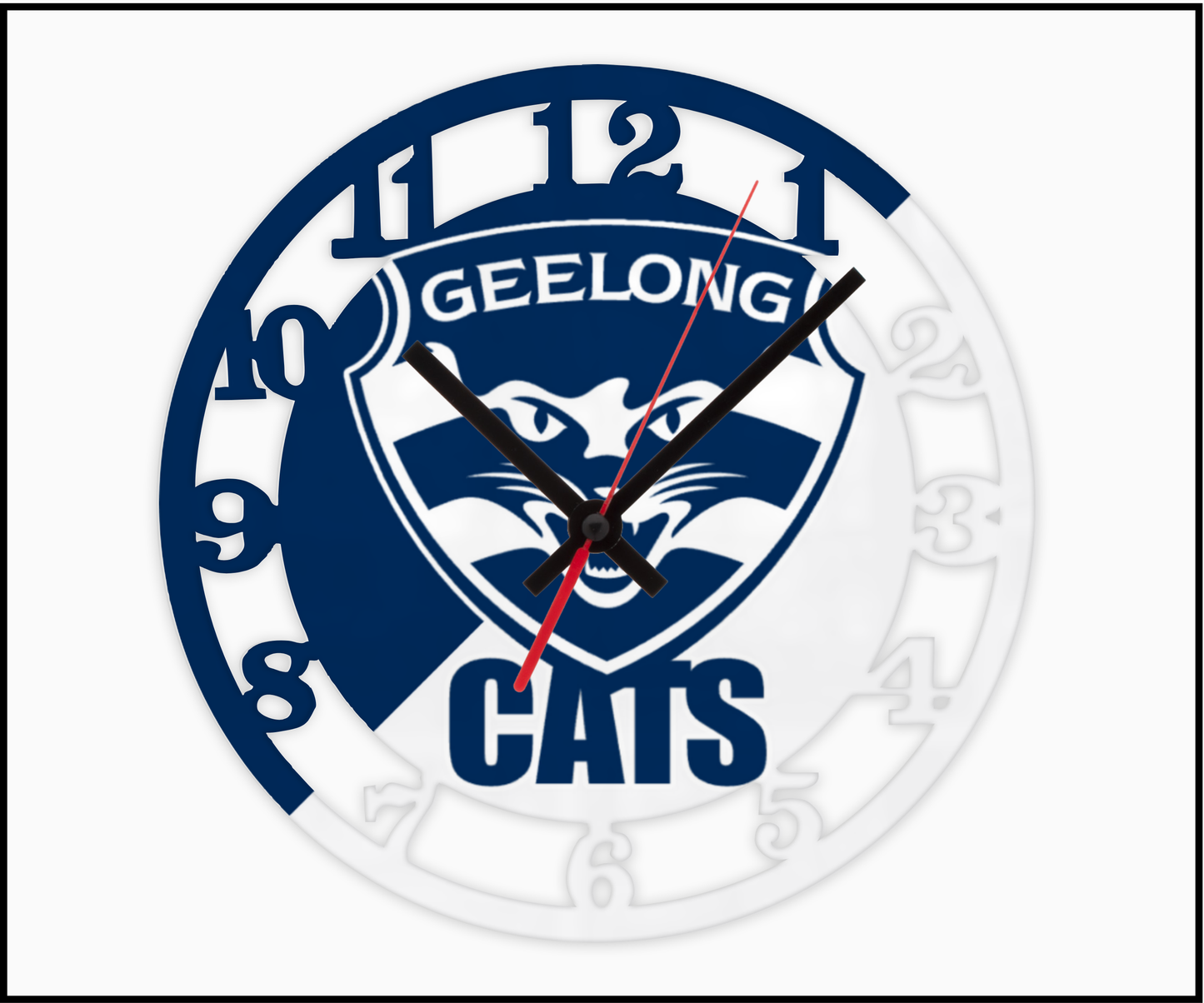 Geelong Cats 3D Numbered Clock (001)