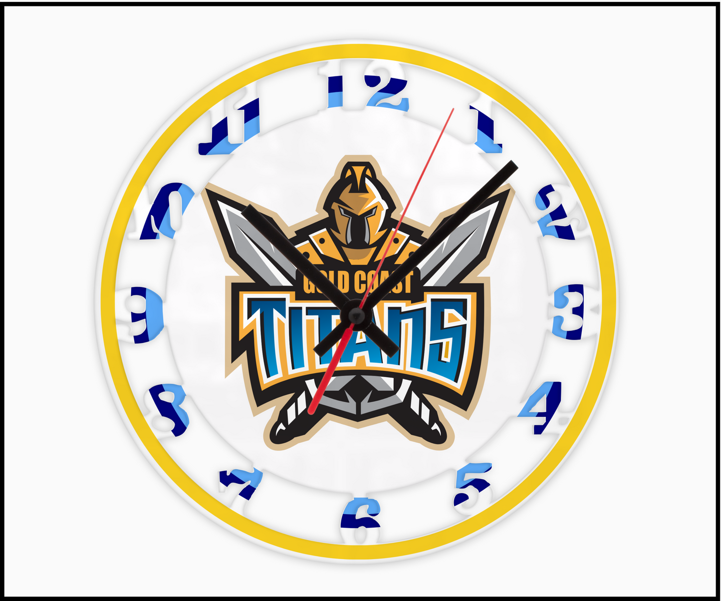 Gold Coast Titans 3D Numbered Clock (001)
