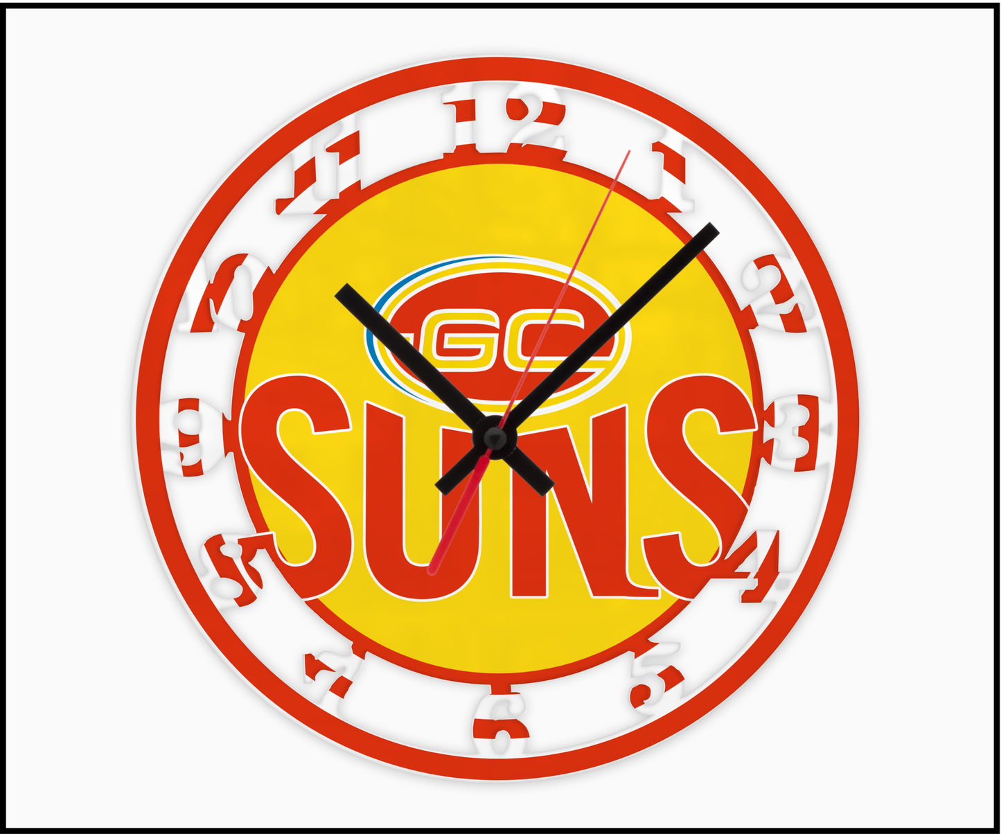 Gold Coast Suns 3D Numbered Clock (002)