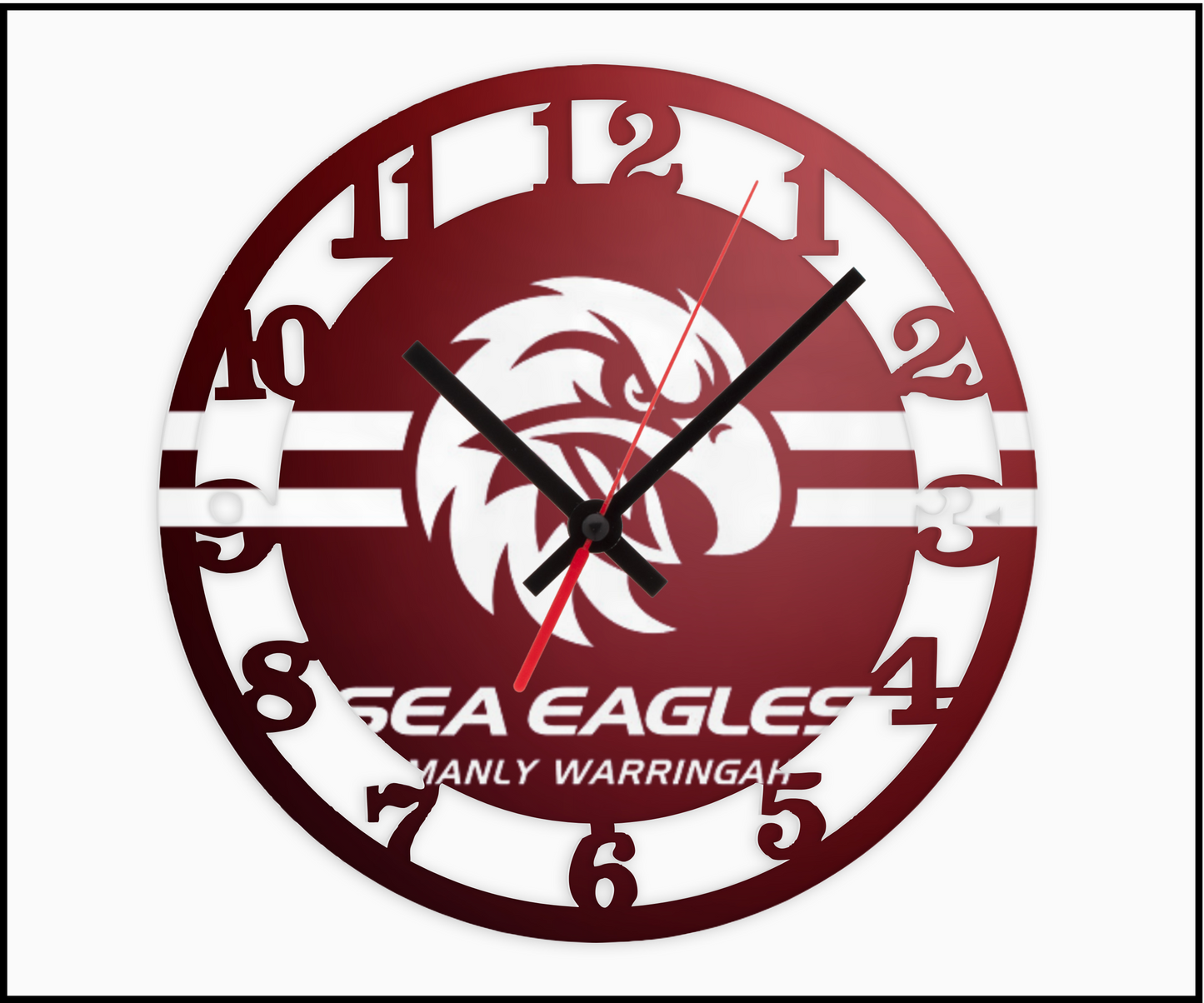 Manly Sea Eagles 3D Numbered Clock (003)