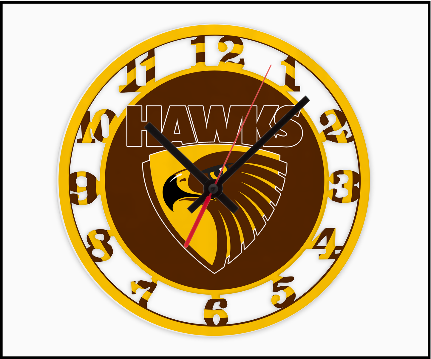 Hawthorn Hawks 3D Numbered Clock (002)