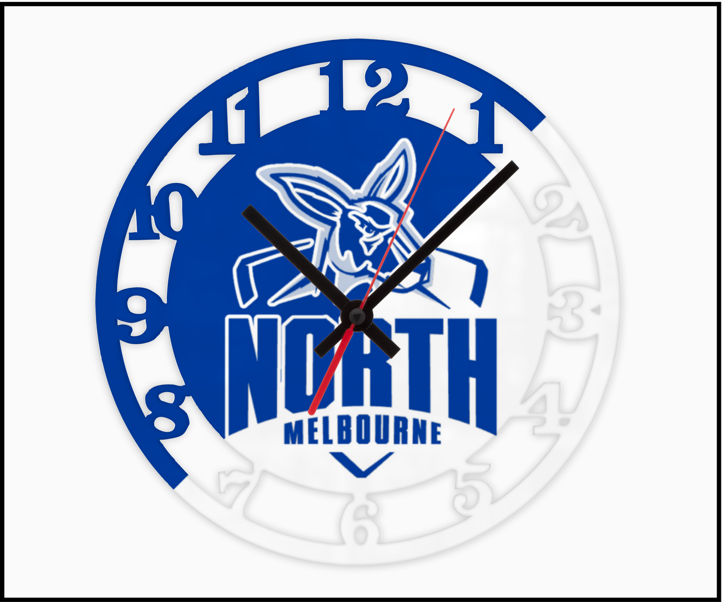 North Melbourne 3D Numbered Clock (001)