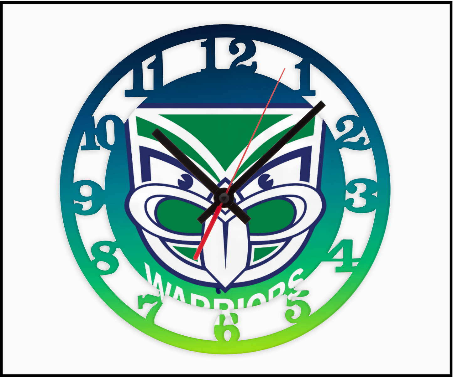 New Zealand Warriors 3D Numbered Clock (003)