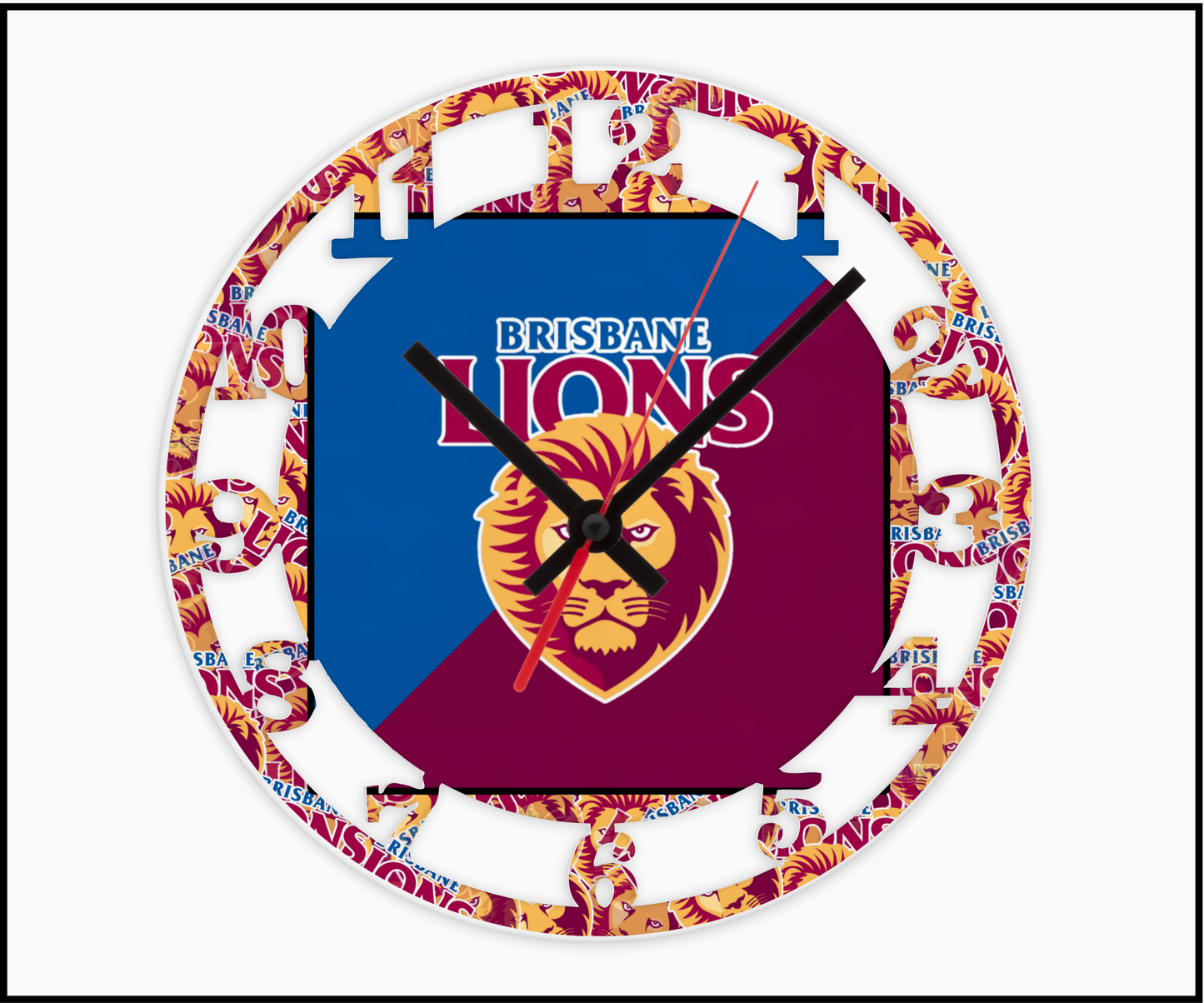 Brisbane Lions 3D Numbered Clock (004)