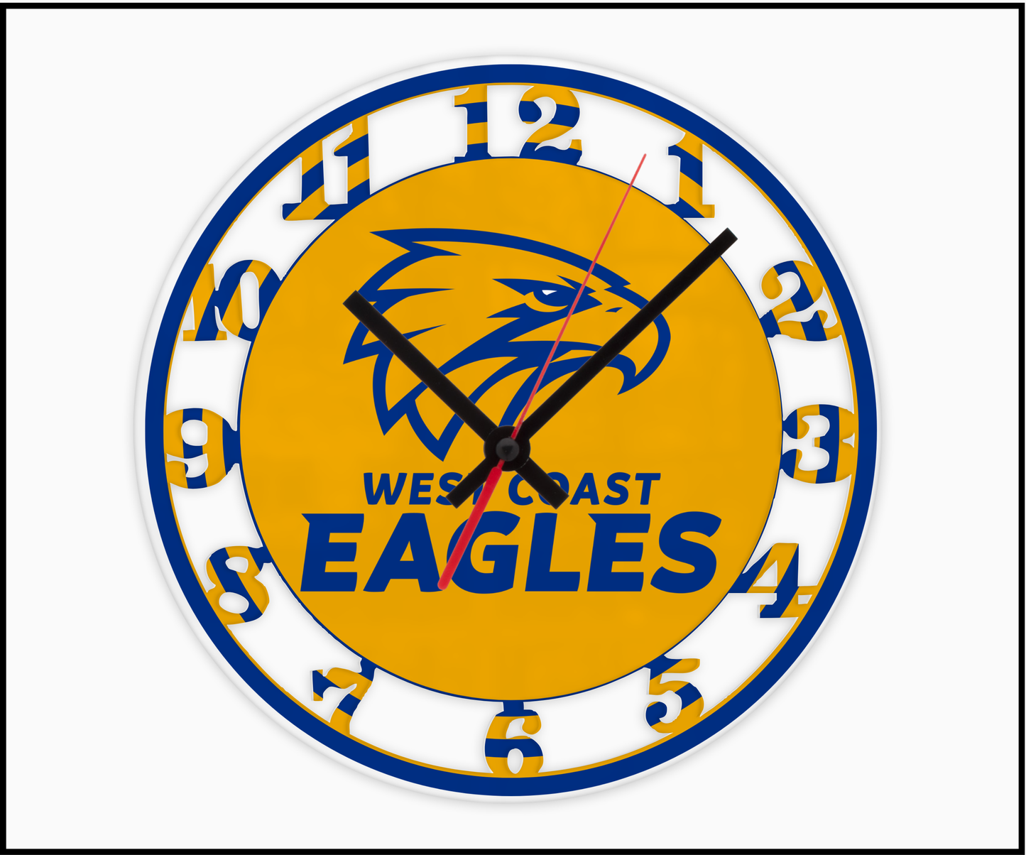 West Coast Eagles 3D Numbered Clock (001)