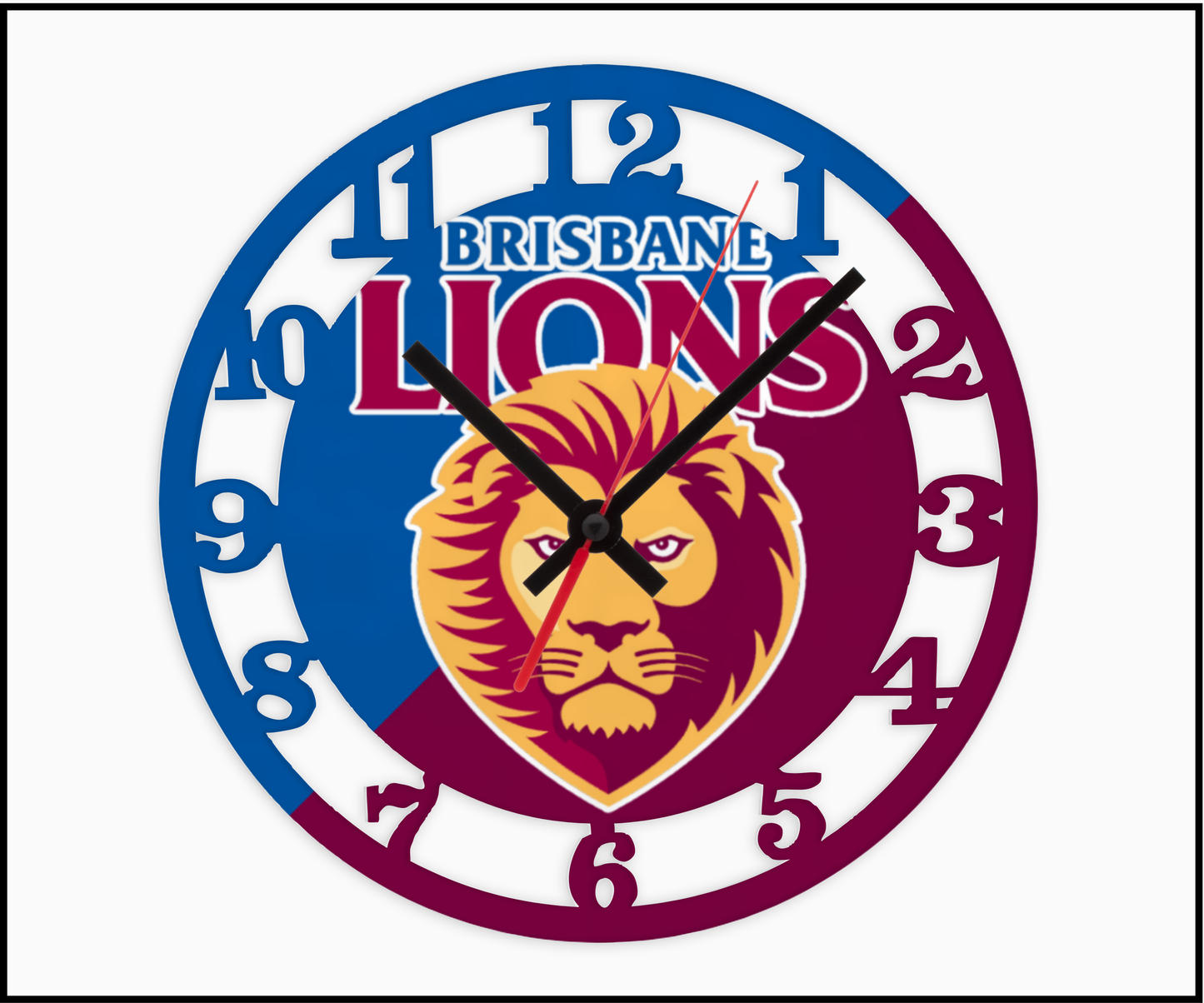 Brisbane Lions 3D Numbered Clock (001)