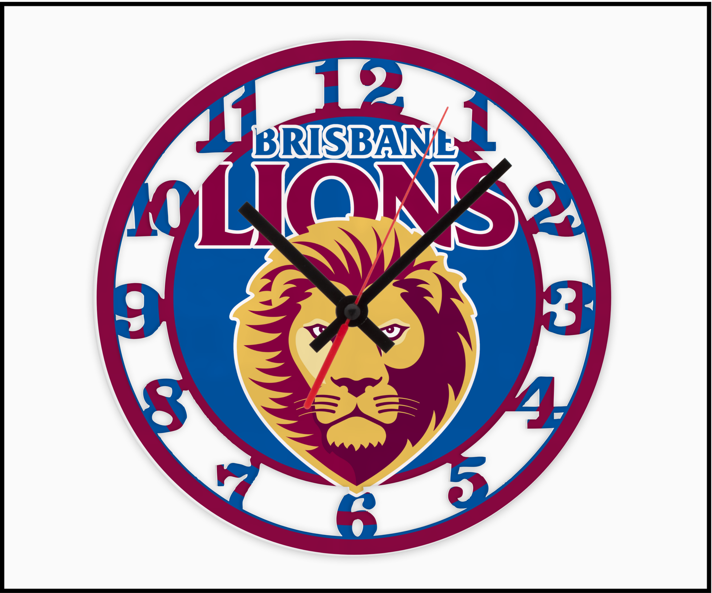 Brisbane Lions 3D Numbered Clock (002)