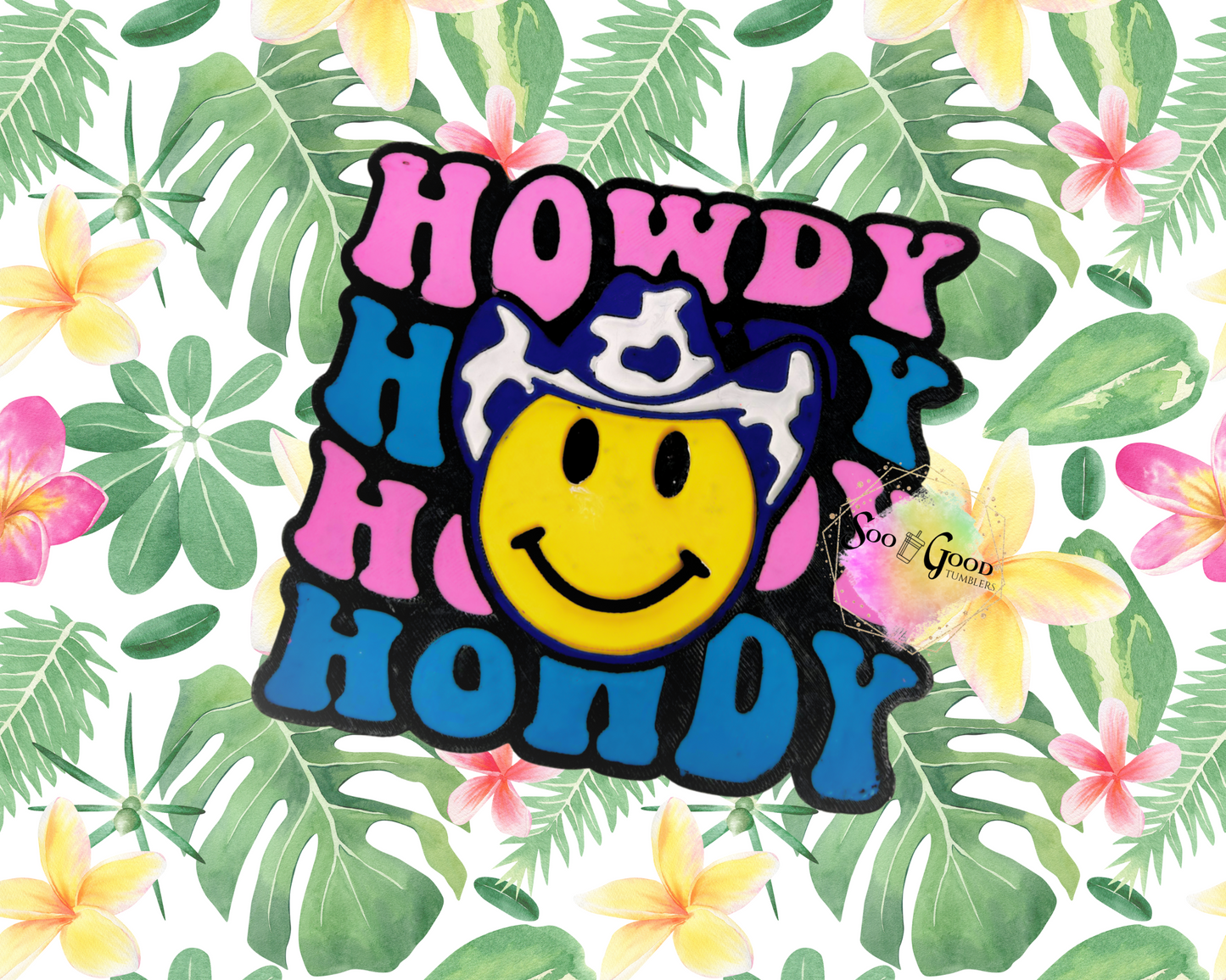 Howdy Smiley Blinged Car Freshie