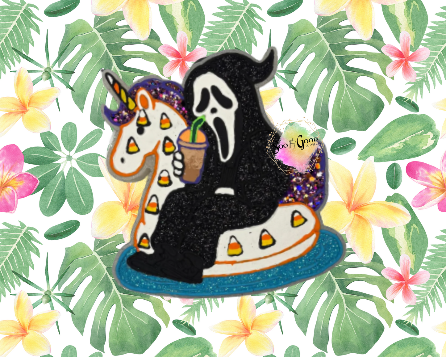 Floating Ghost Face Blinged Car Freshie