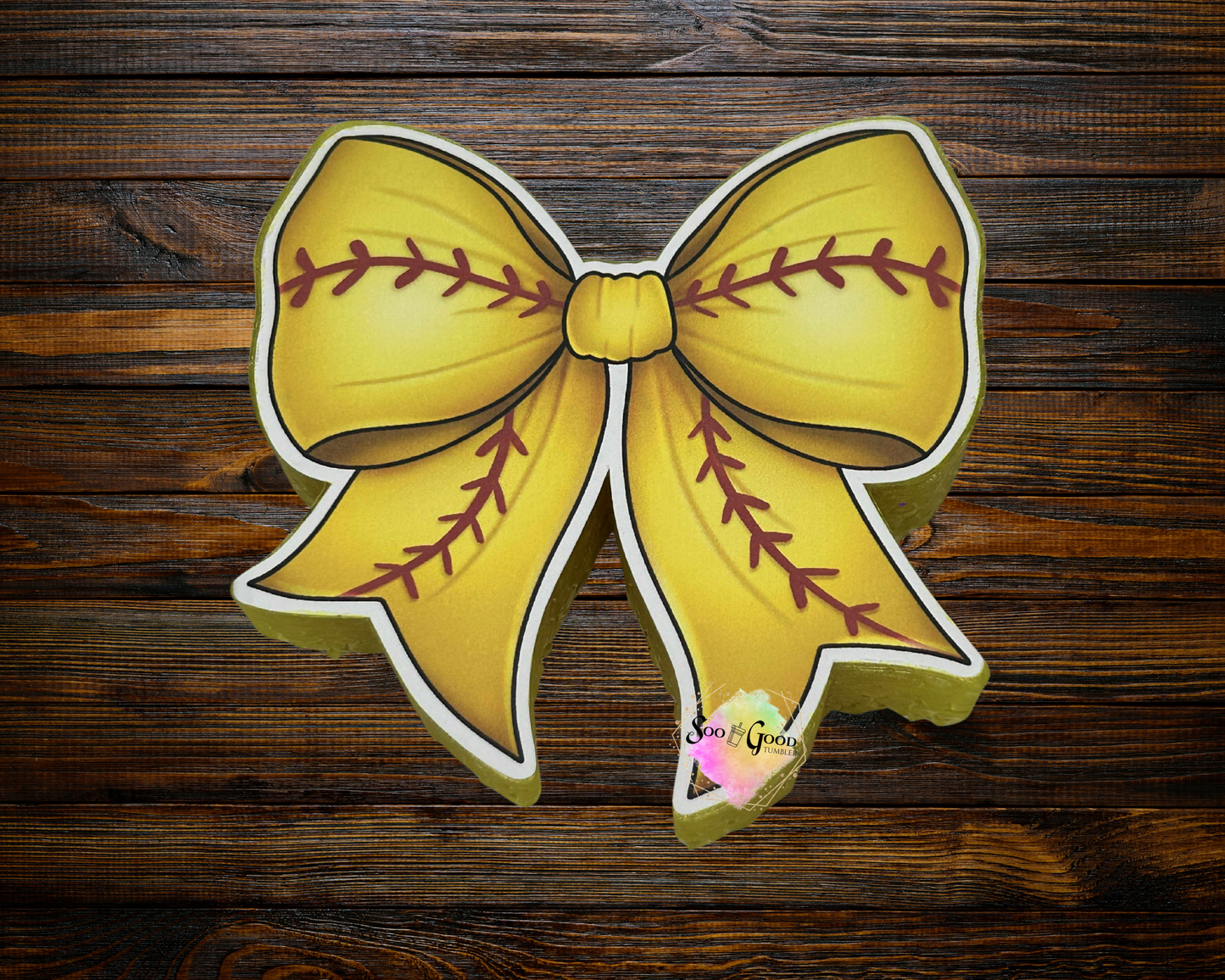 Softball Bow Cardstock Car Freshie