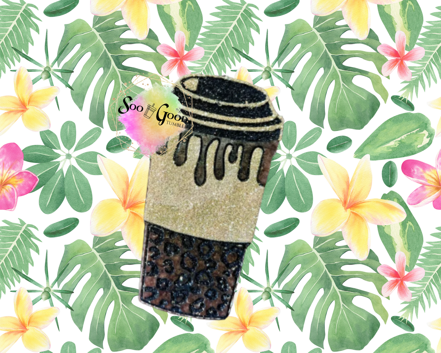 Leopard Coffee Cup Blinged Car Freshie
