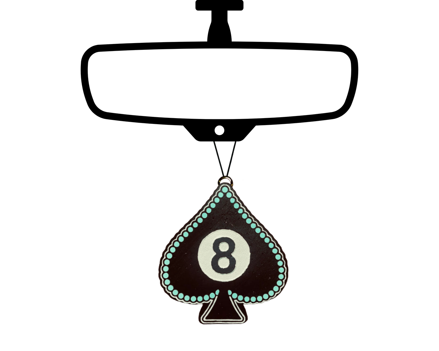 8 Ball Spade Blinged Car Freshie