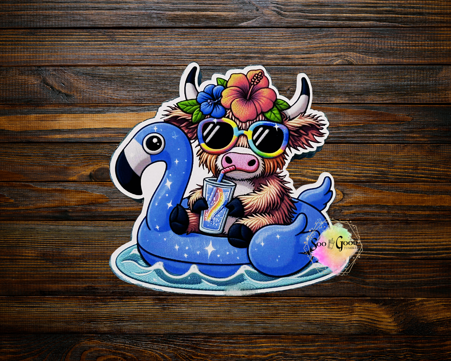 Floating Highland Cow Cardstock Car Freshie