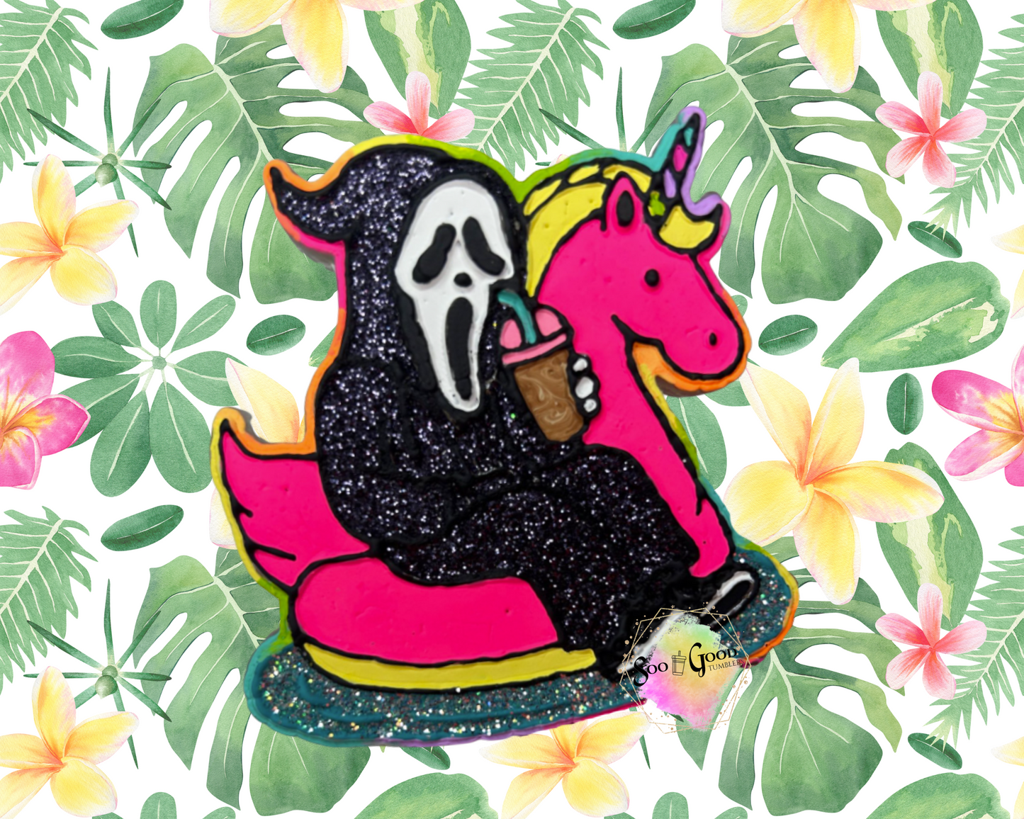 Floating Ghost Face Blinged Car Freshie