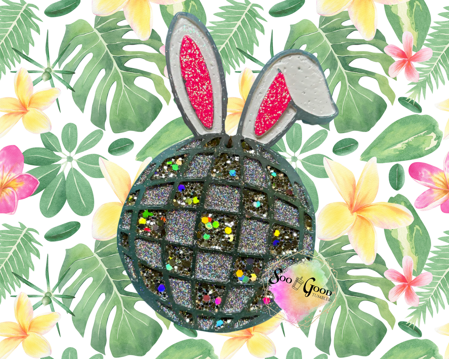 Bunny Ears Disco Ball Blinged Car Freshie