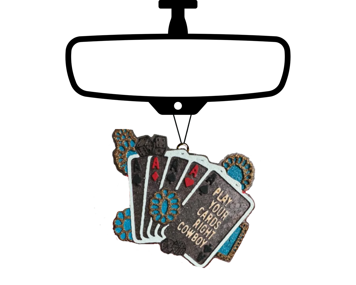 Play Your Cards Right Cowboy Blinged Car Freshie