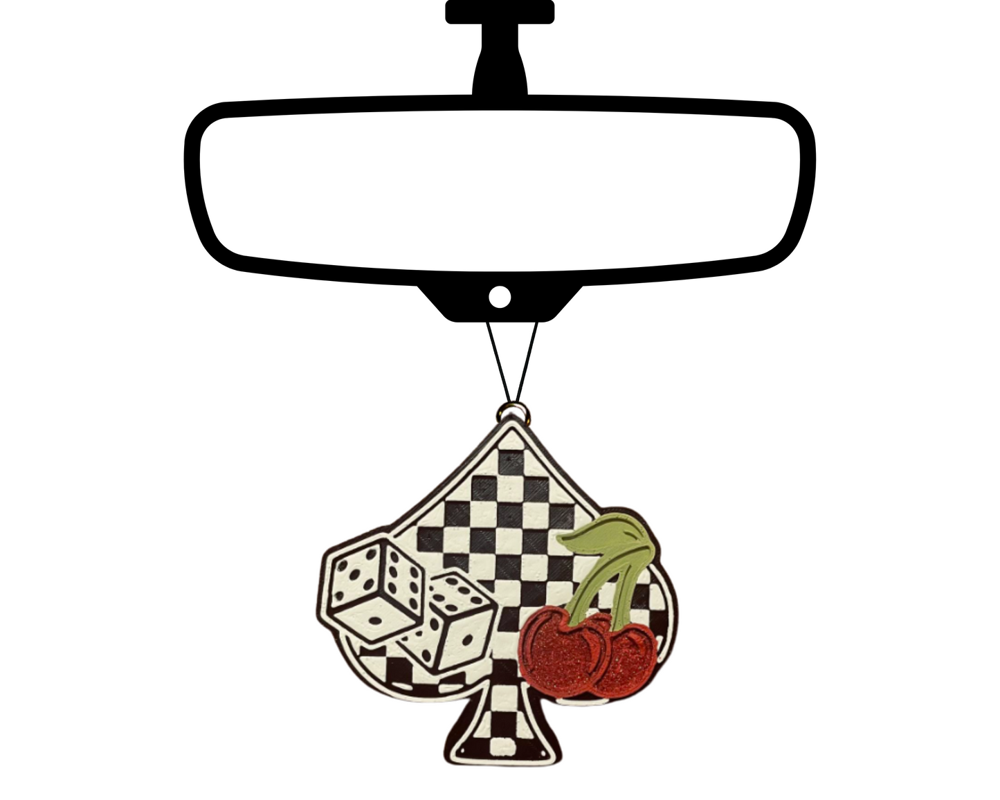 Spade, Cherries and Dice Blinged Car Freshie