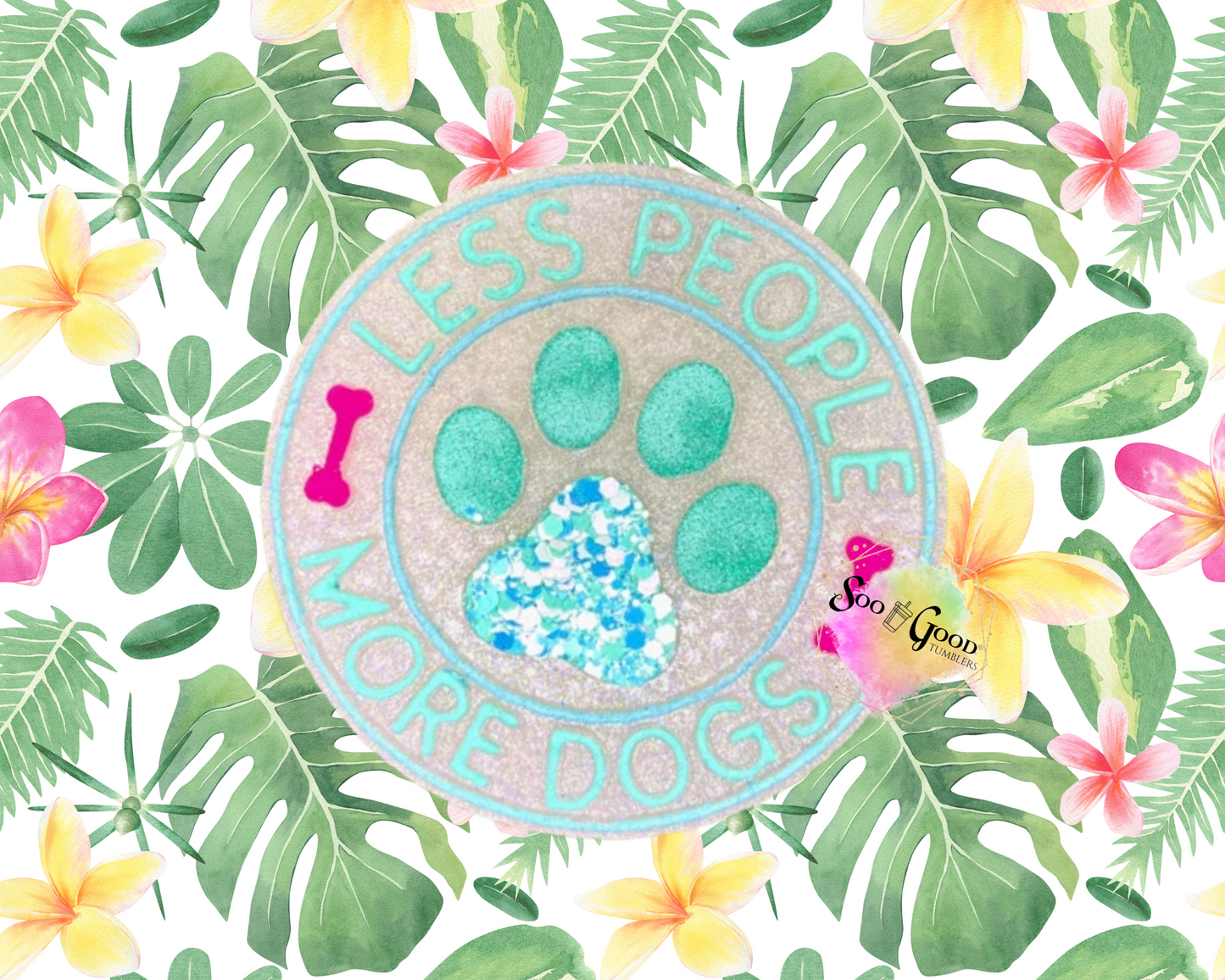 Less People More Dogs Blinged Car Freshie