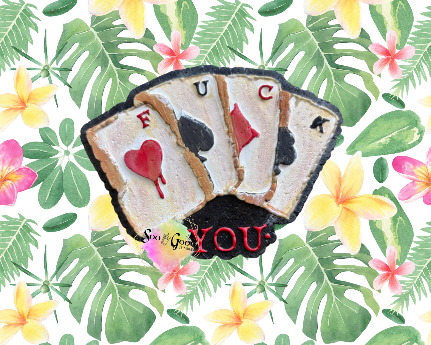 F You Playing Cards Blinged Car Freshie