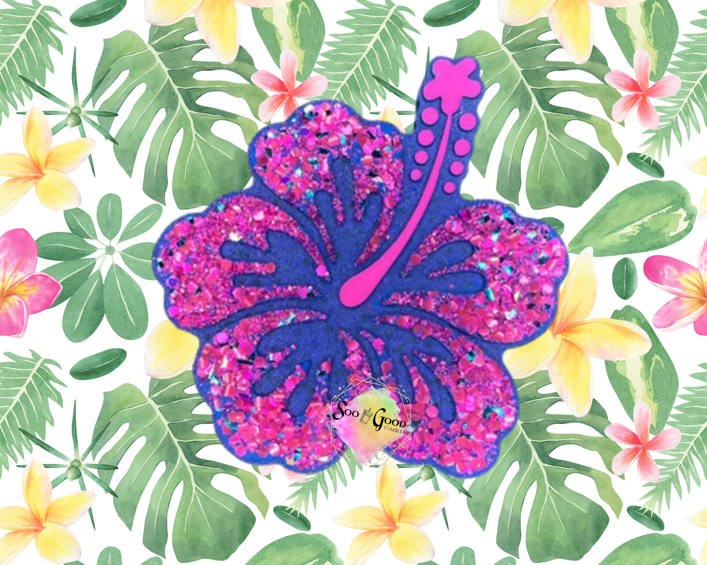 Hibiscus Flower Blinged Car Freshie