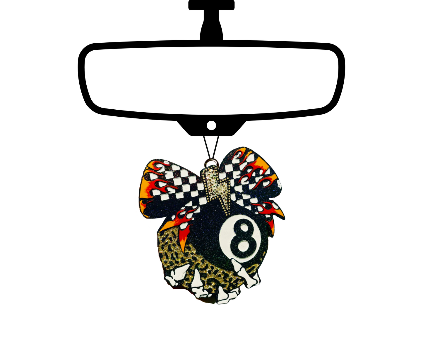 Skeleton 8 Ball Blinged Car Freshie