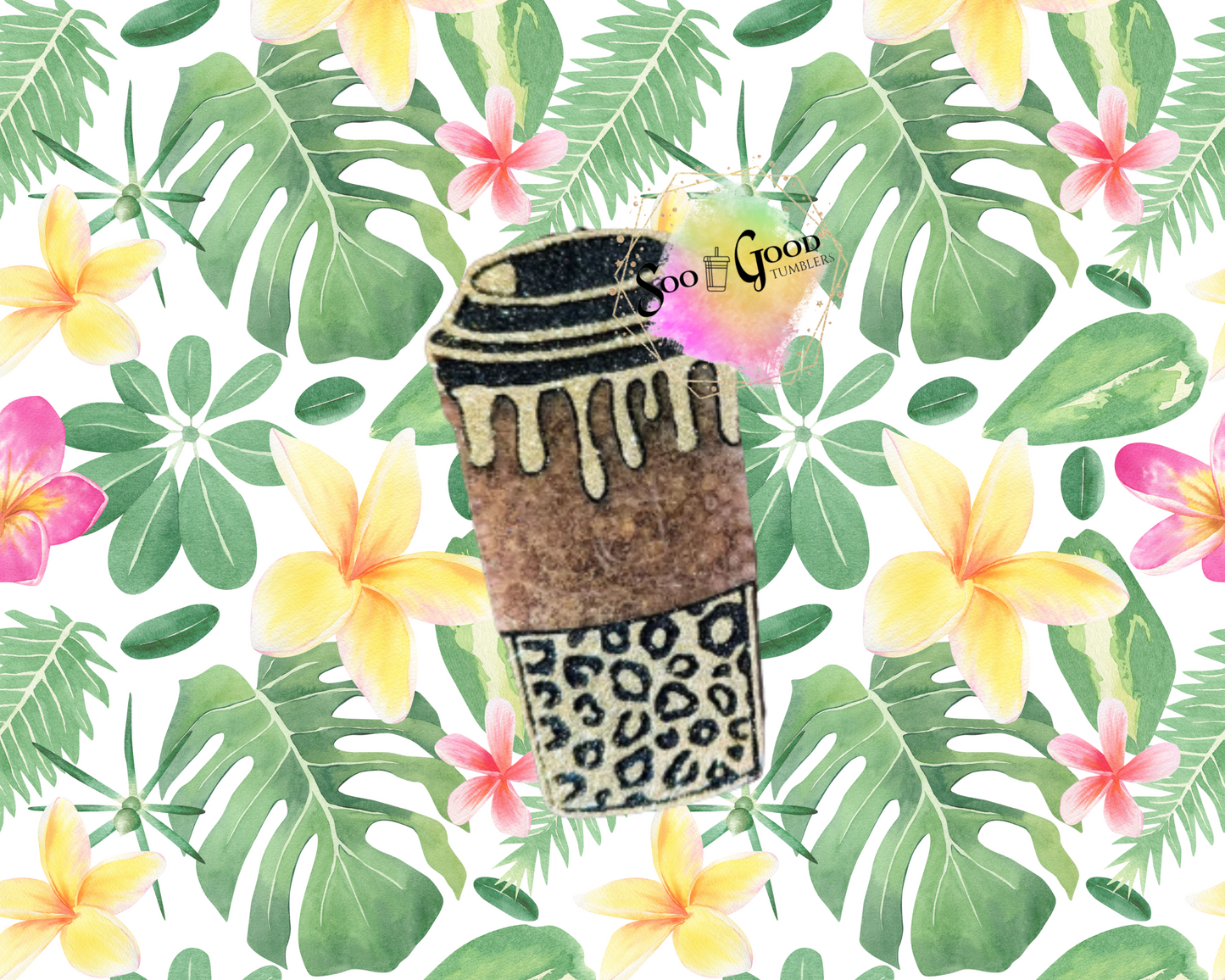 Leopard Coffee Cup Blinged Car Freshie