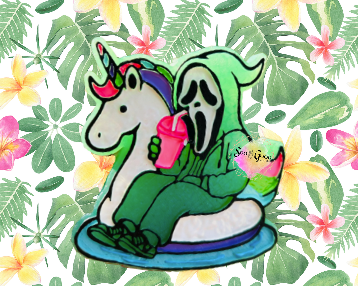 Floating Ghost Face Blinged Car Freshie
