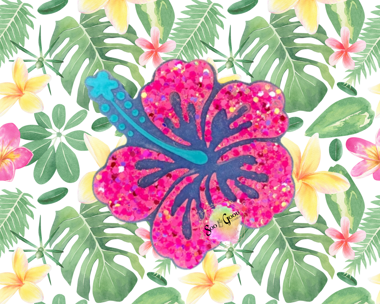 Hibiscus Flower Blinged Car Freshie