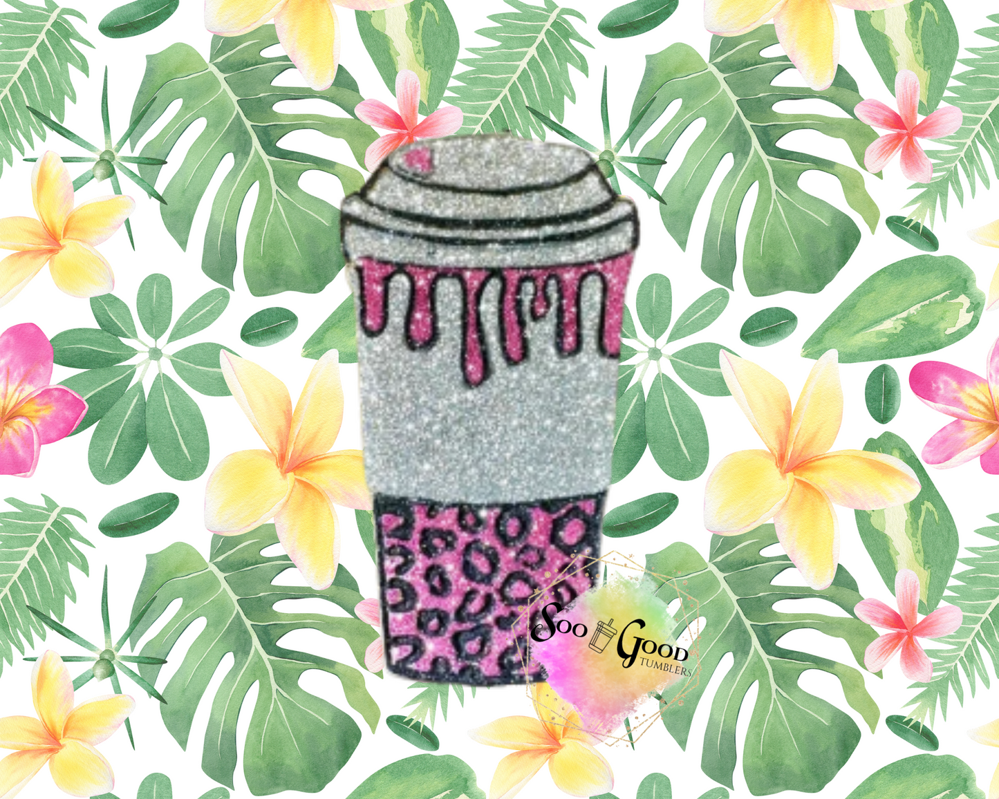 Leopard Coffee Cup Blinged Car Freshie