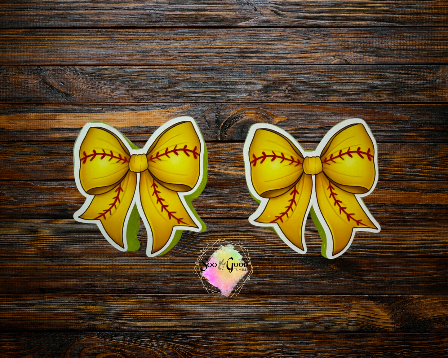 Softball Bows Cardstock Car Vents Freshie