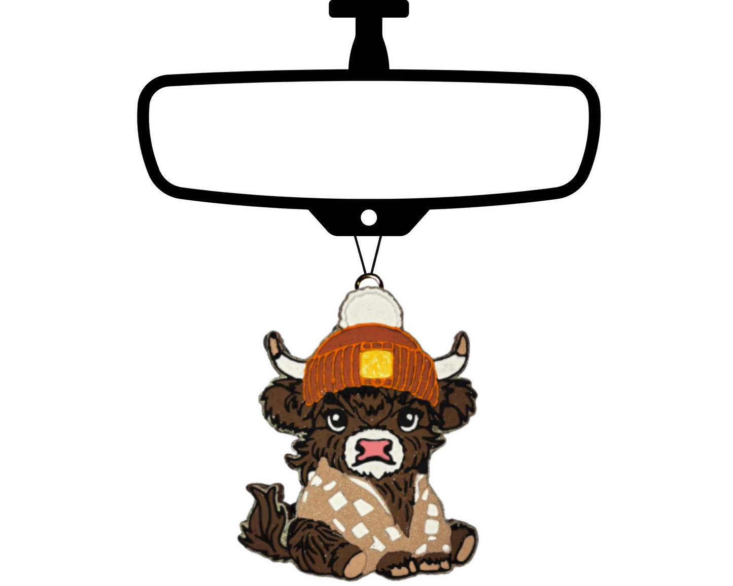 Winter Highland Cow Blinged Car Freshie