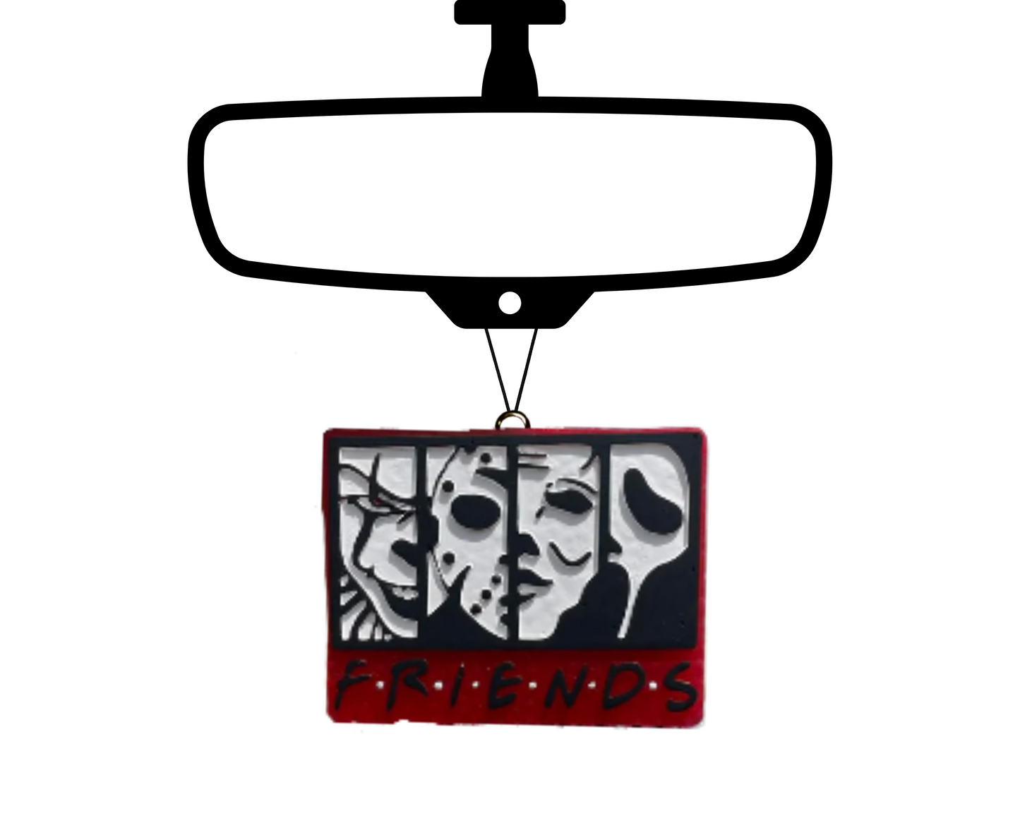 Scary Friends Blinged Car Freshie