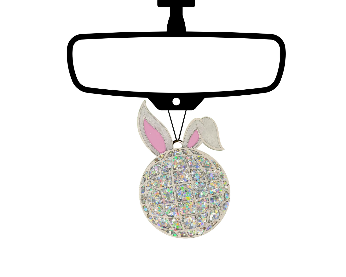 Bunny Ears Disco Ball Blinged Car Freshie