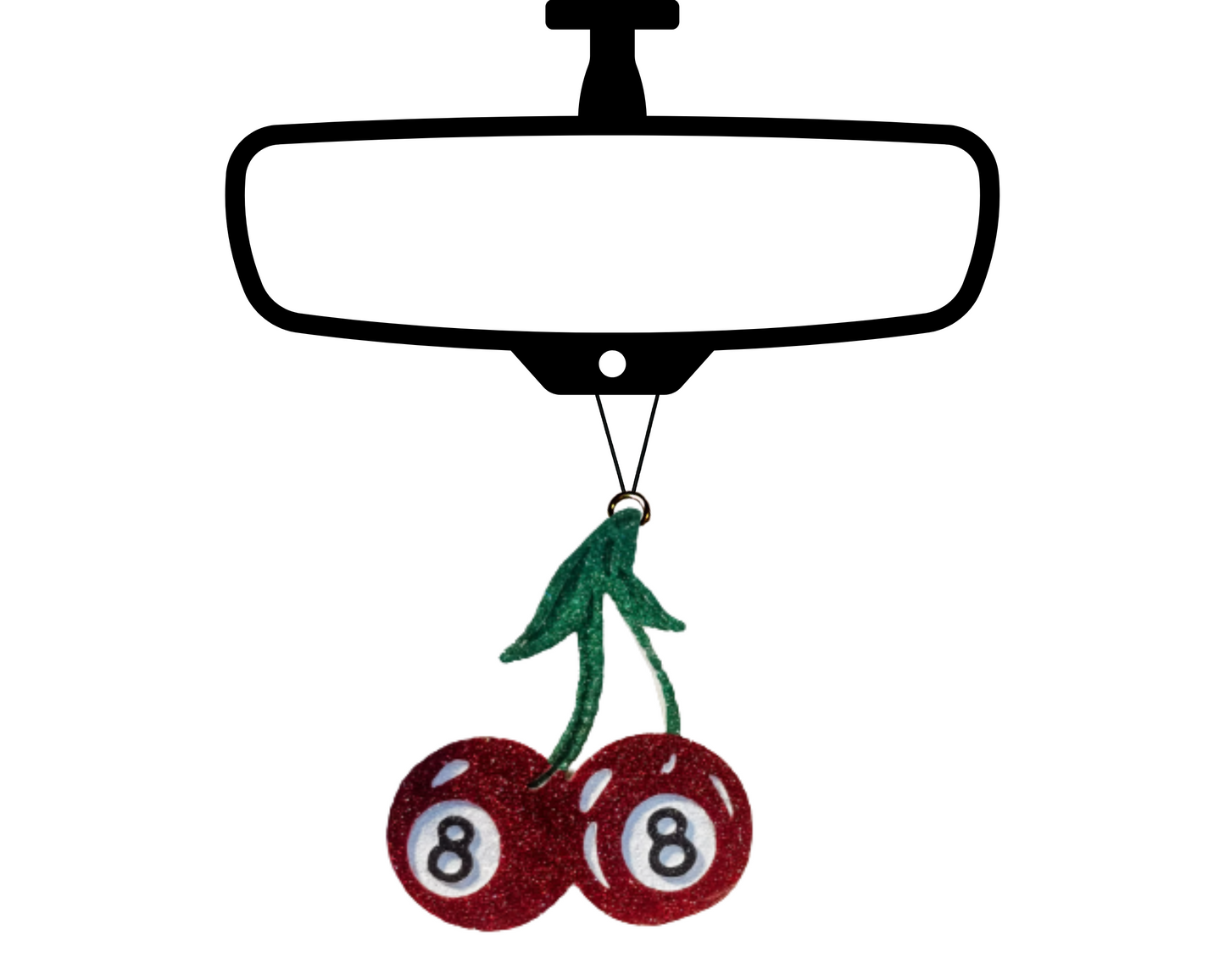 Eight Ball Cherries Blinged Car Freshie