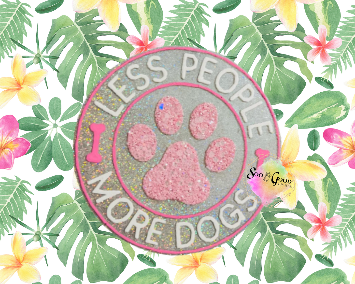 Less People More Dogs Blinged Car Freshie