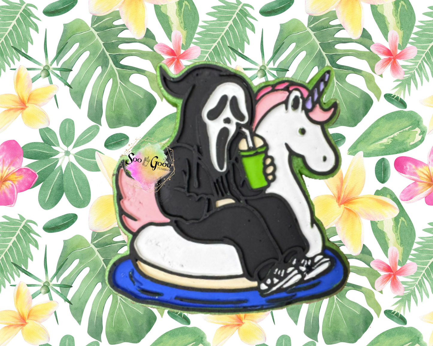 Floating Ghost Face Blinged Car Freshie