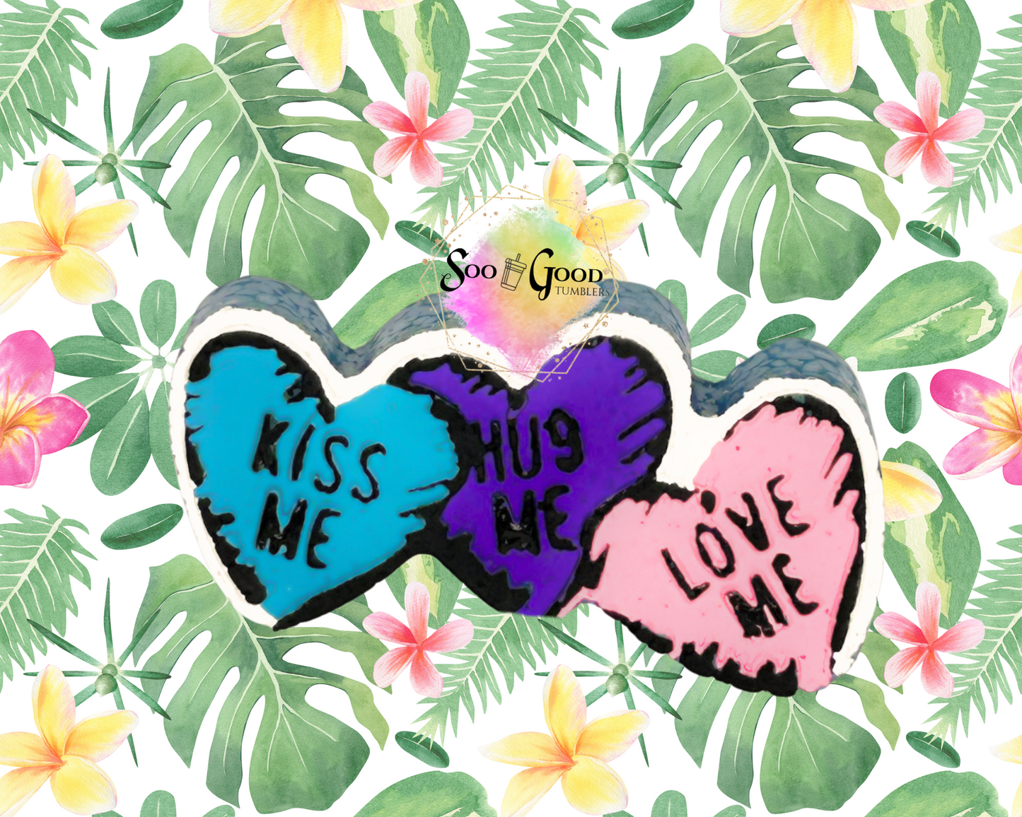 Kiss Me Hug Me Love Me Blinged Car Freshie