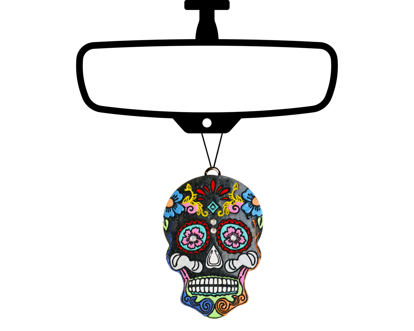 Candy Skull Blinged Car Freshie