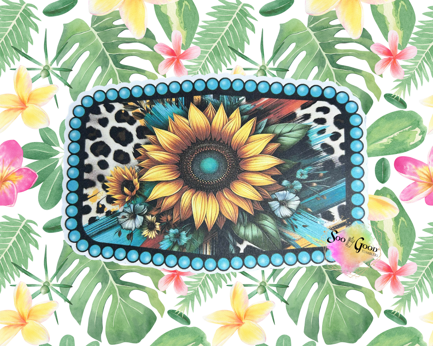 Belt Buckle (Sunflower) Cardstock Car Freshie