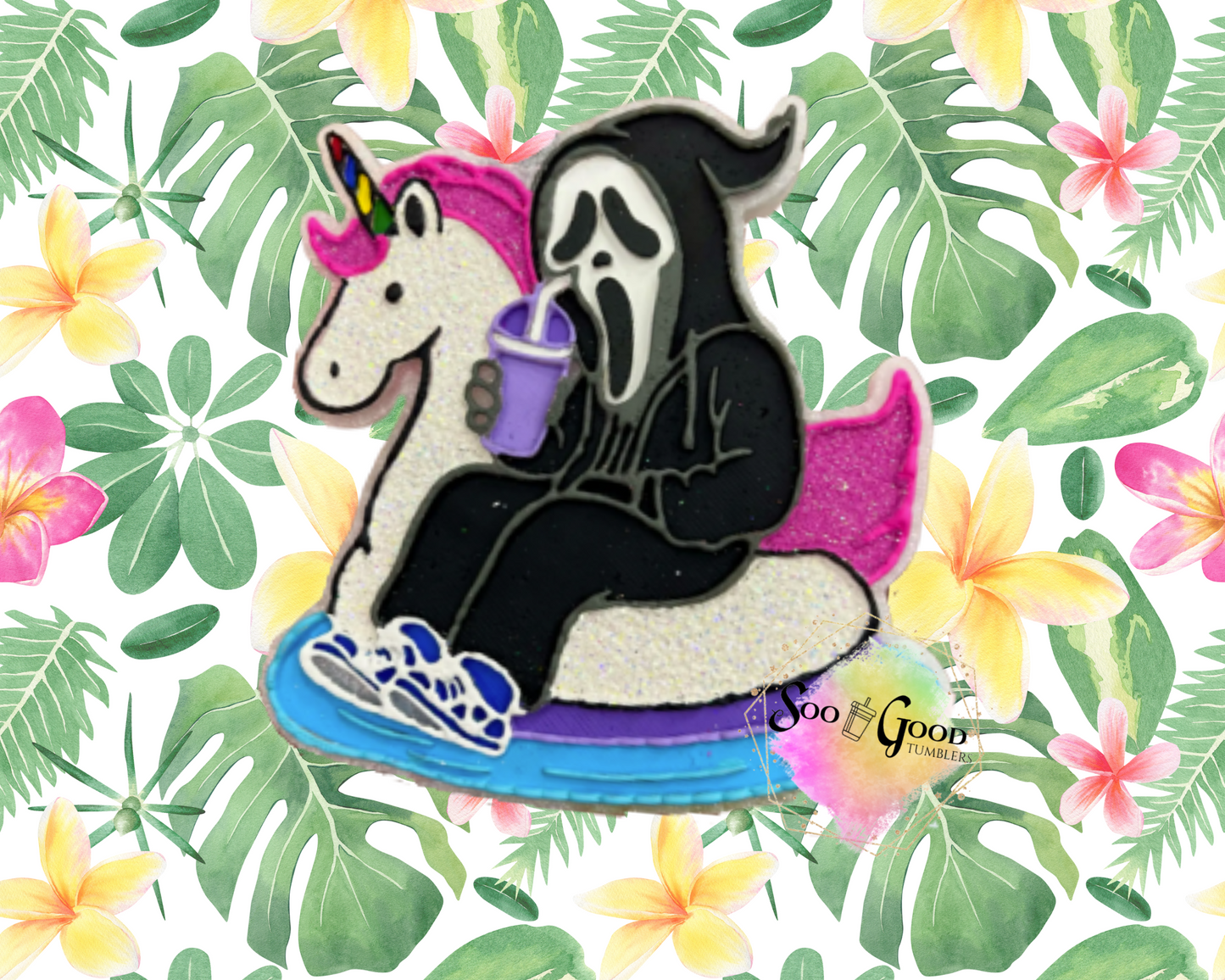Floating Ghost Face Blinged Car Freshie