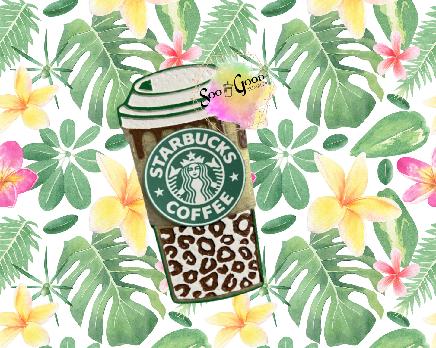 Leopard Coffee Cup Blinged Car Freshie