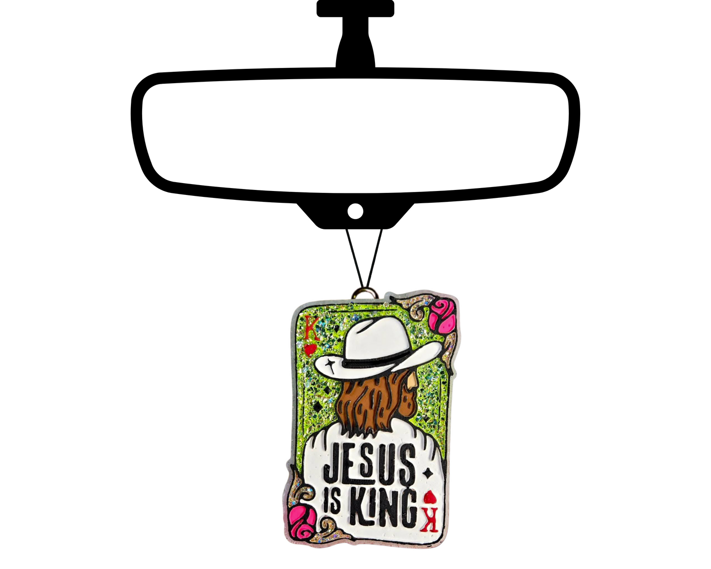 Jesus Is King Blinged Car Freshie