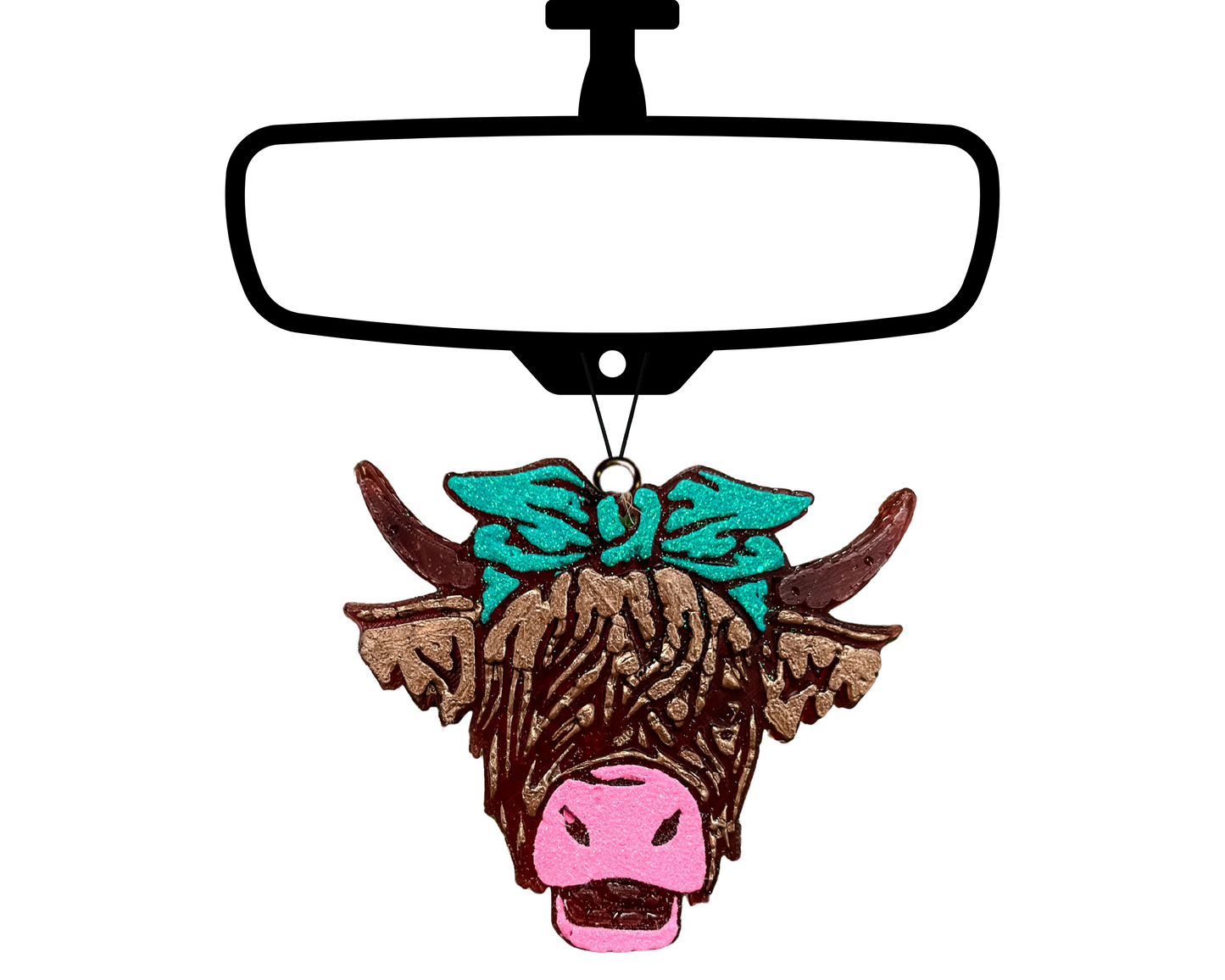 Happy Highlander Blinged Car Freshie