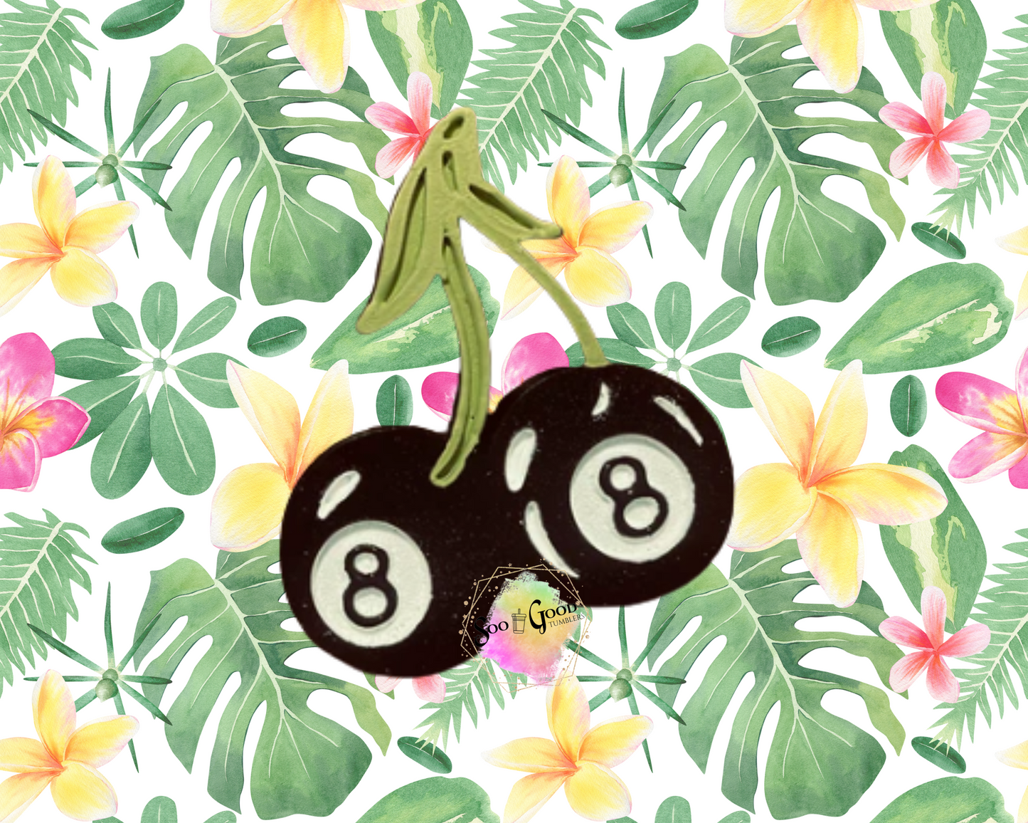 Eight Ball Cherries Blinged Car Freshie