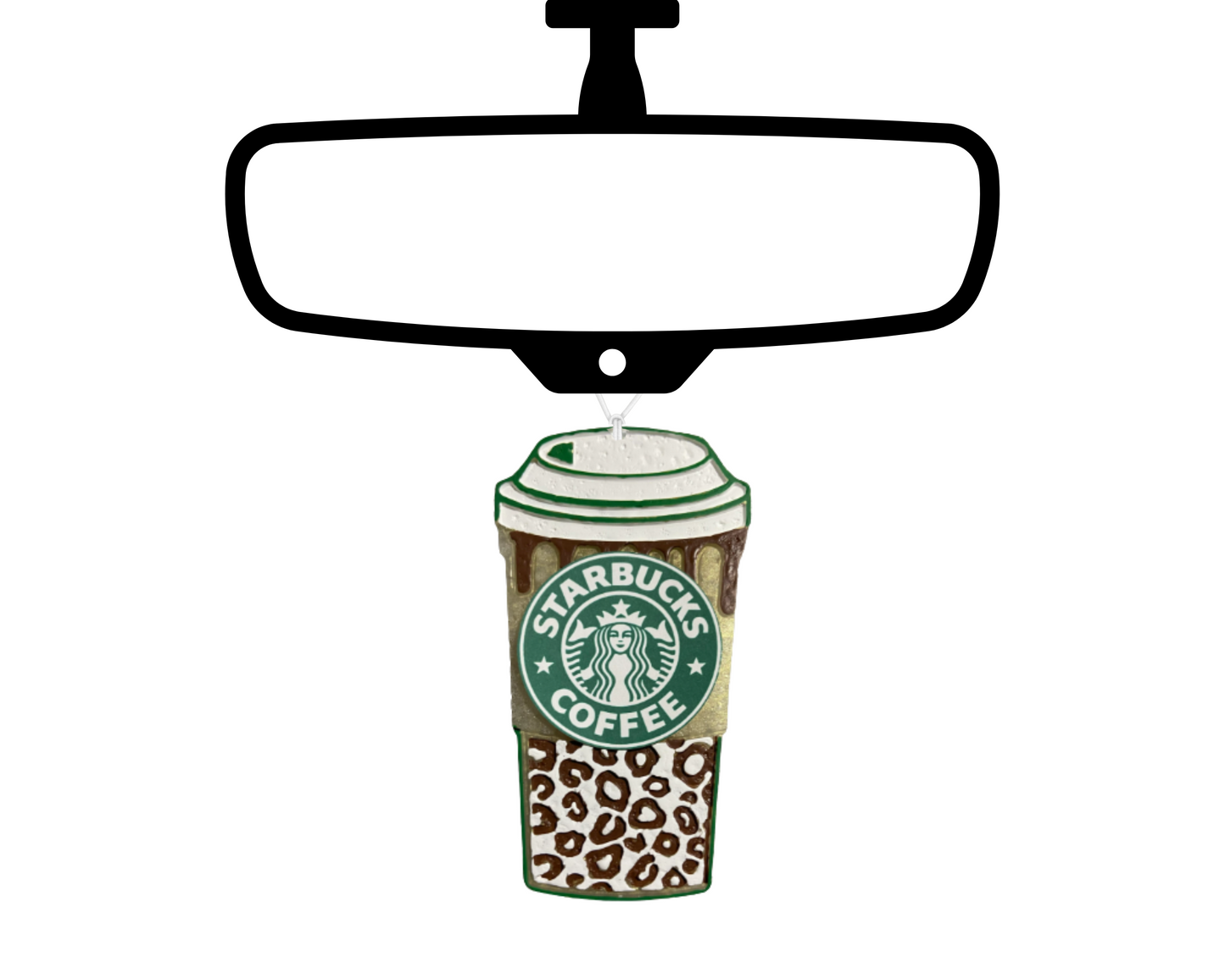Leopard Coffee Cup Blinged Car Freshie