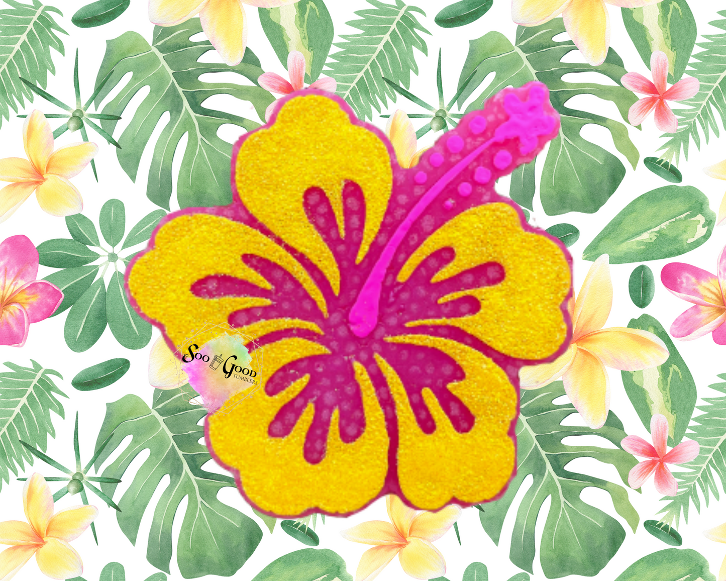 Hibiscus Flower Blinged Car Freshie