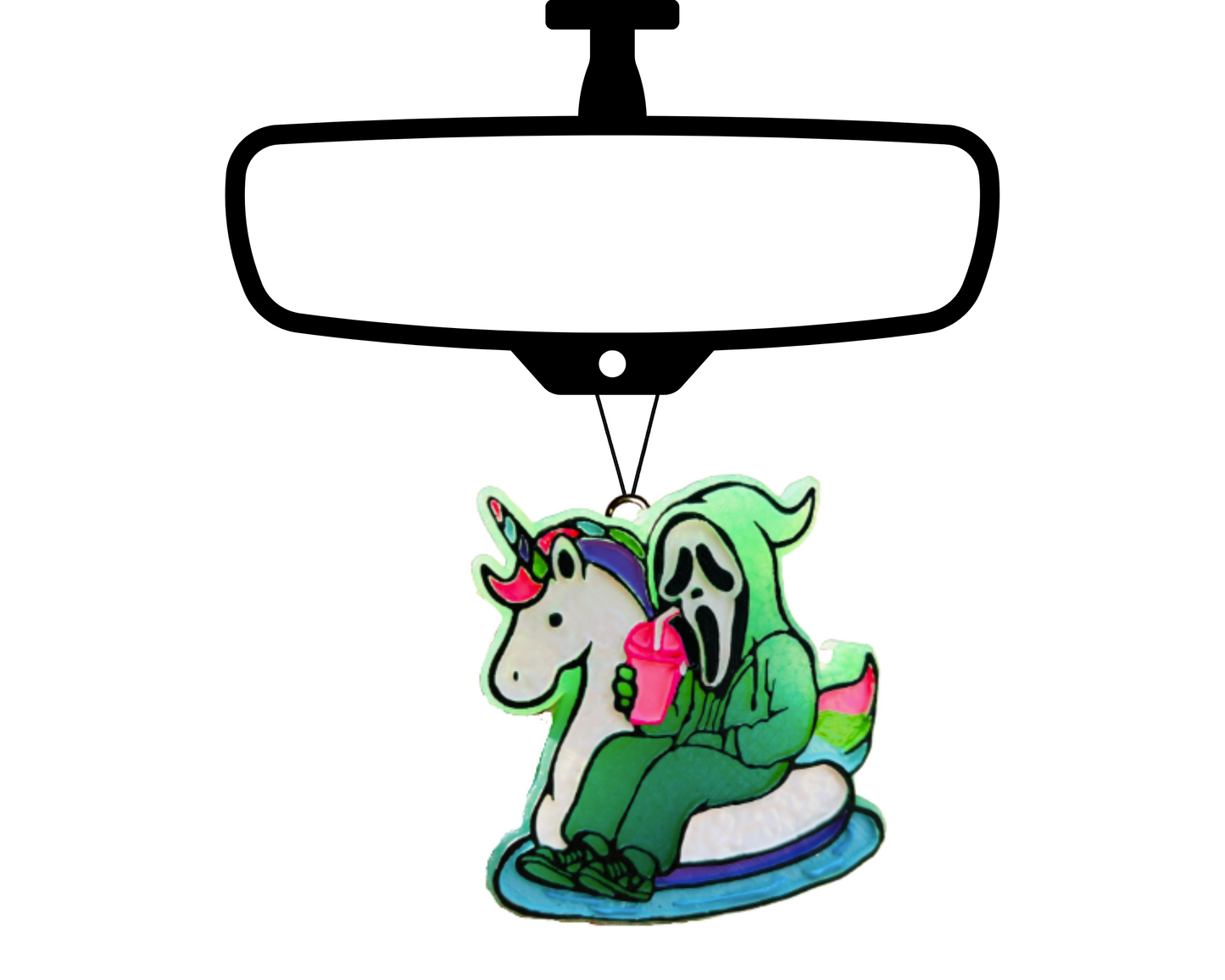 Floating Ghost Face Blinged Car Freshie
