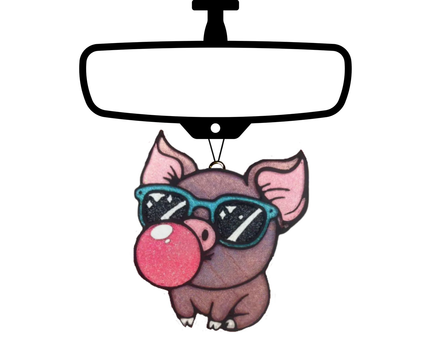 Bubblegum Pig Blinged Car Freshie